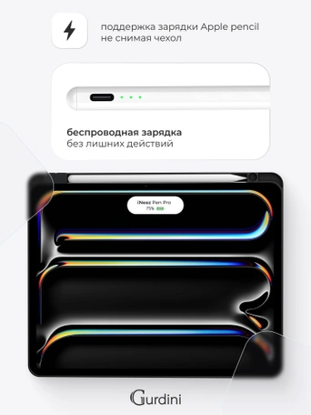 Чехол книжка для iPad Pro 11" M4 Gurdini Milano Series Black