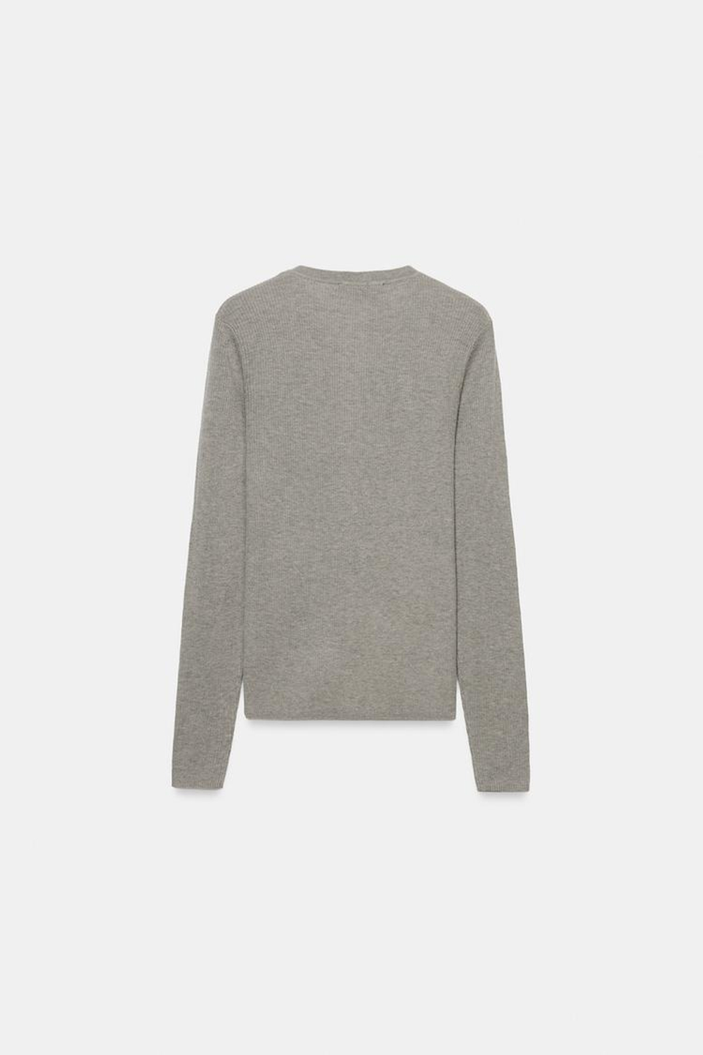ZARA СВИТЕР ИЗ ШЕРСТИ С ПУГОВИЦАМИ, СЕРЫЙ МЕЛАНЖ