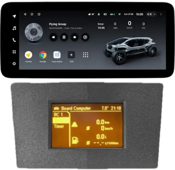 Магнитола для Opel Antara 2006-2015 (перенос БК вниз, серая) - Teyes LUX ONE ROUND монитор 12.3" 2K QLED на Android 10, Быстрая, CarPlay, 4G SIM-слот