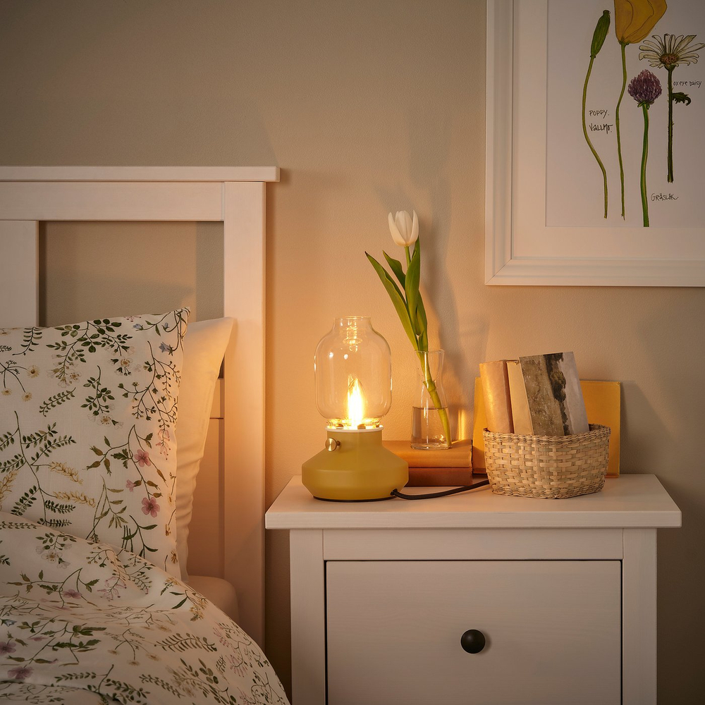 IKEA TÄRNABY  (ИКЕА ТЭРНАБИ)  -  Лампа настольная - с регулировкой яркости, тёмно-жёлтый 25 см