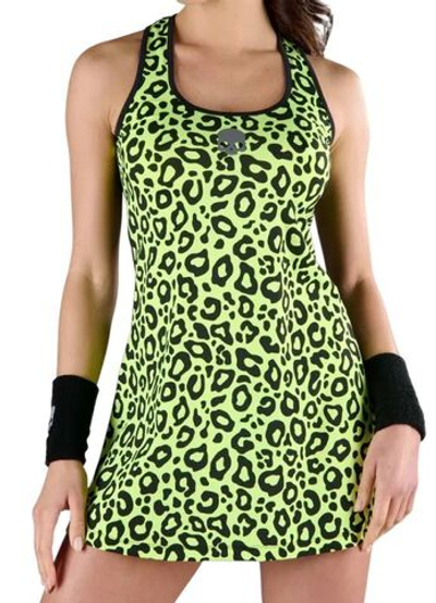 Теннисное платье Hydrogen Panther Tech Dress - black/yellow fluo