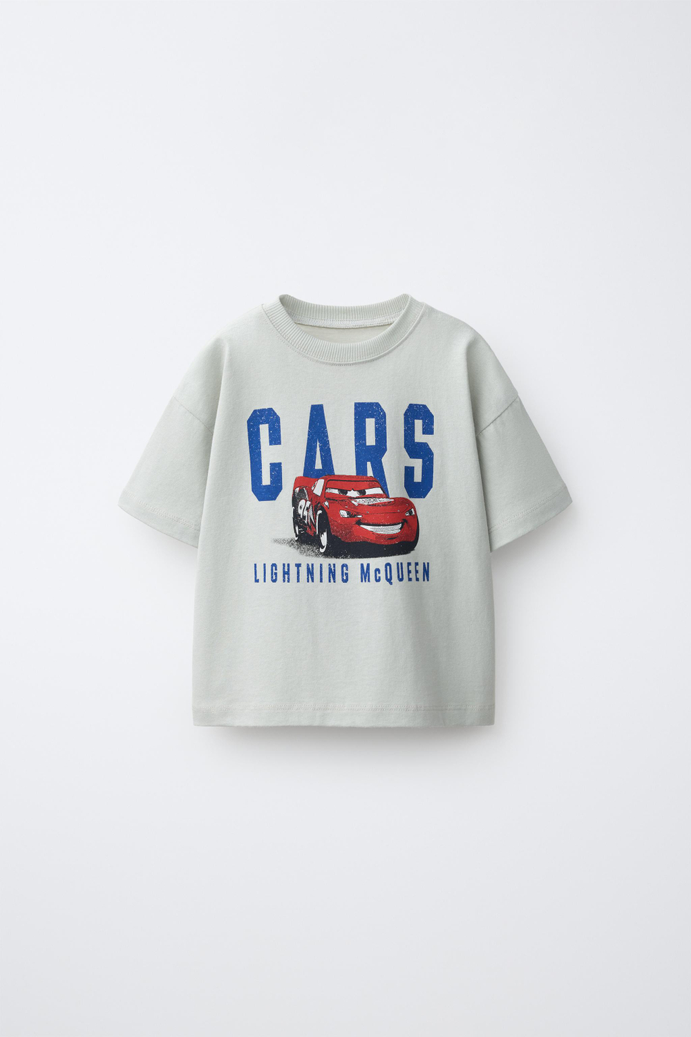 ZARA ФУТБОЛКА С ПРИНТОМ CARS LIGHTNING MCQUEEN © DISNEY/PIXAR, СЕРО-СИНИЙ