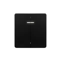 Выключатель двухклавишный с подсветкой KRANZ Miele Round Оникс KR-78-0714-3