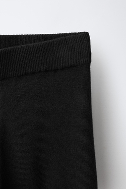 ZARA ТРИКОТАЖНЫЕ ЛЕГИНСЫ FLARED, ЧЕРНЫЙ