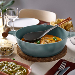 IKEA KNORRHANE  (ИКЕА КНОРРХАНЕ)  -  Глубокая ложка для готовки - тёмно-серо-коричневый/красно-коричневый 31 см