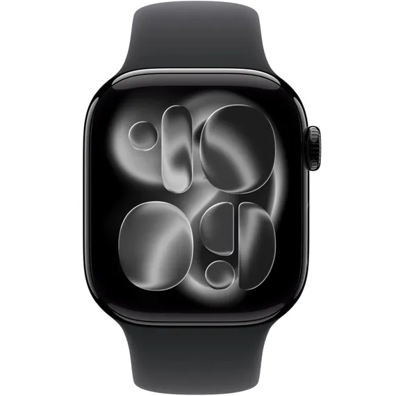 Часы Apple Watch Series 11, 46 мм, алюминий цвета «чёрный оникс», ремешок Sport Band чёрного цвета