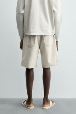 ZARA ДЖИНСОВЫЕ ШОРТЫ REGULAR FIT, ПЕСОЧНЫЙ