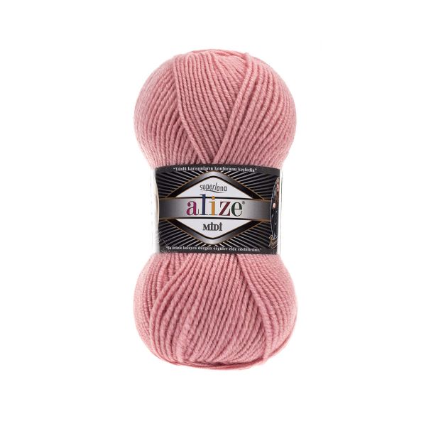 Пряжа Alize (Ализе) Superlana Midi / уп.5 мот. по 100 г, 170м, 161 пудра A