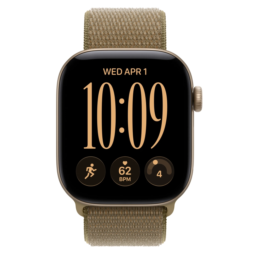 Умные часы Apple Watch Series 12 GPS, 42mm, Light Gold Aluminum Case with Olive Sport Loop