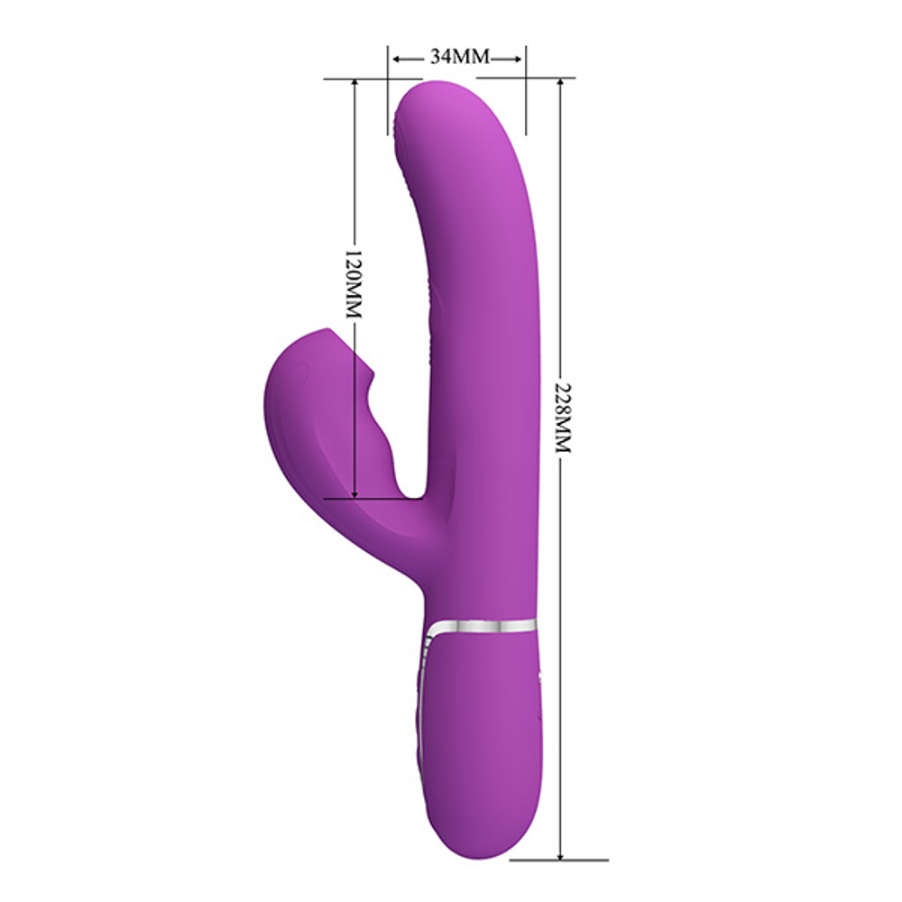 Фиолетовый вибратор-кролик 22,8см с пульсацией Pretty Love Perdita BW-500015-3