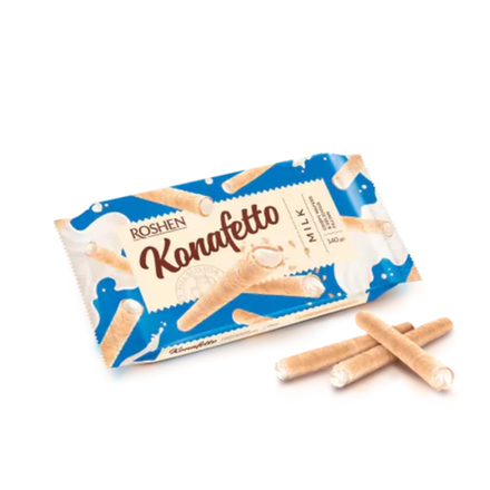 Вафельные трубочки Roshen Konafetto с молочной начинкой 140 гр