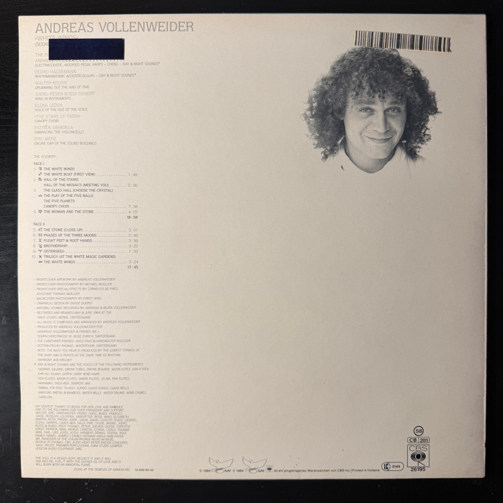 Andreas Vollenweider ‎– White Winds (Голландия)