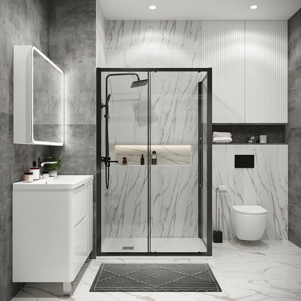 Душевой уголок Grossman Cosmo 110х80 120.K33.02.1180.42.00 профиль Графит сатин стекло прозрачное