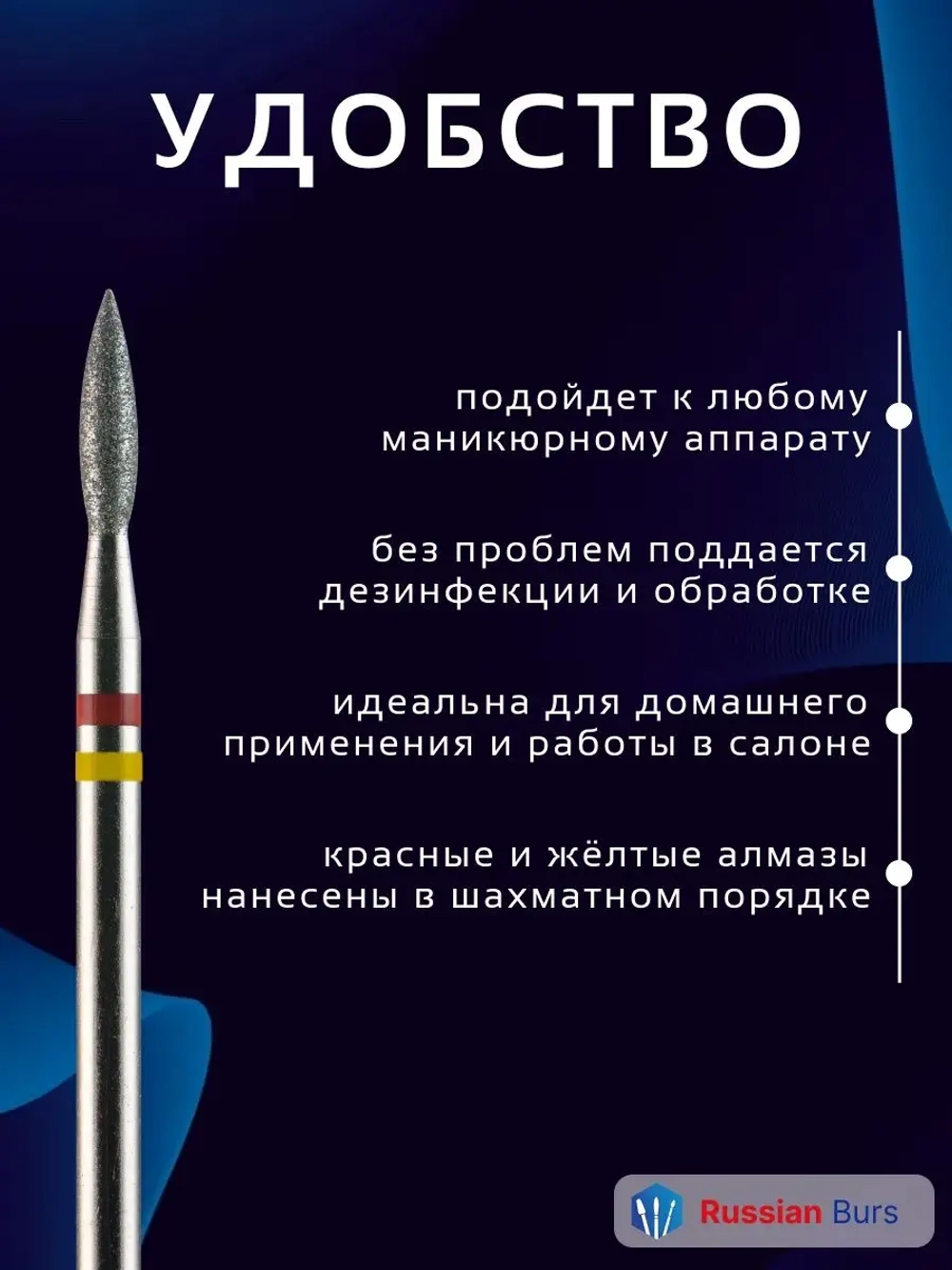 Фреза пламя гибридная 2,1 мм 3 шт