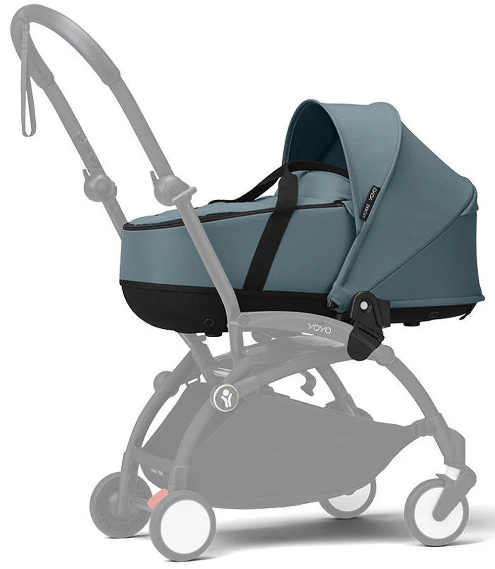 Коляска Stokke YOYO3 Newborn Shell рама чёрная Black 2 в 1 Aqua