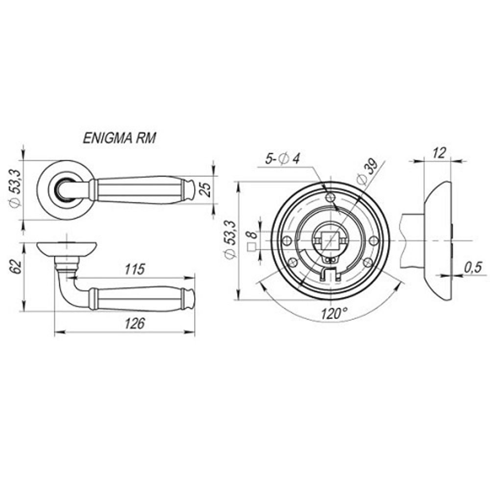 Ручка раздельная FUARO ENIGMA RM AB/GP-7 бронза/золото /27655/