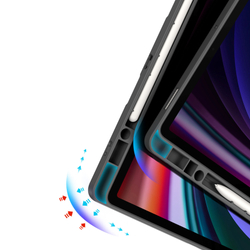 Чехол книжка серого цвета от Dux Ducis для Samsung Tab S10+, S9+, S9 FE+, серия Magi Series Case, с держателем Pencil и функцией автоматического перехода в спящий режим