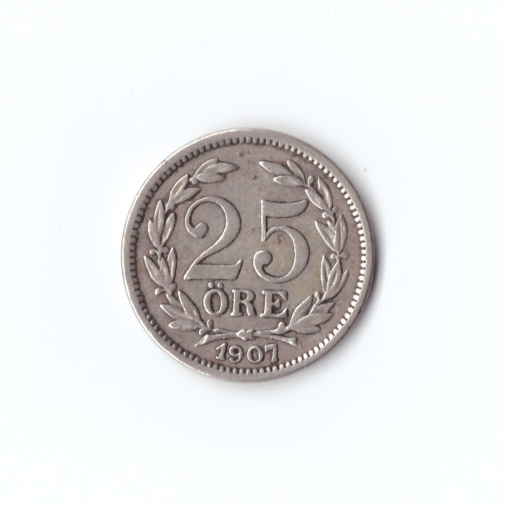Швеция. 25 эре 1907 г XF