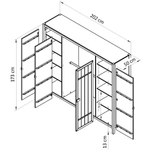 Шкаф для одежды Карлос 202×50×173, 4 двери, две штанги и полки, массив сосны, белый воск