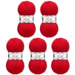 Пряжа Alize (Ализе) Angora Real 40 / уп.5 мот. по 100 г, 430м, 056 красный A