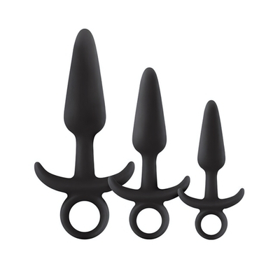 Набор черных анальных пробок с держателем Renegade Men's Tool Kit Black (черный) (Цвет: черный)