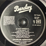 Charles Aznavour ‎– Je Fais Comme Si (Франция 1981г.)