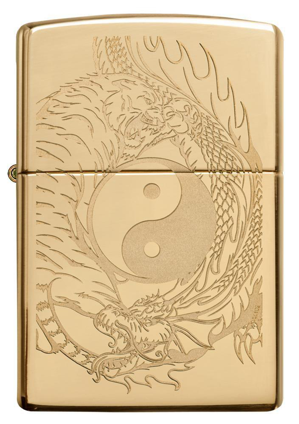 Зажигалка Zippo Classic с покрытием High Polish Brass, латунь/сталь, золотистая, 36x12x56 мм