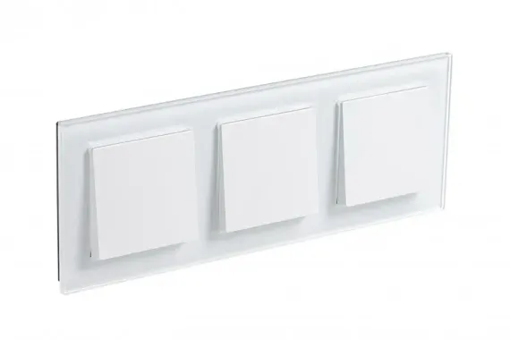 Рамка Systeme Electric ATLASDESIGN Nature 3-постовая стекло белый 38684