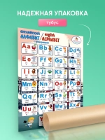 Плакат "Английский алфавит" А3 с транскрипцией