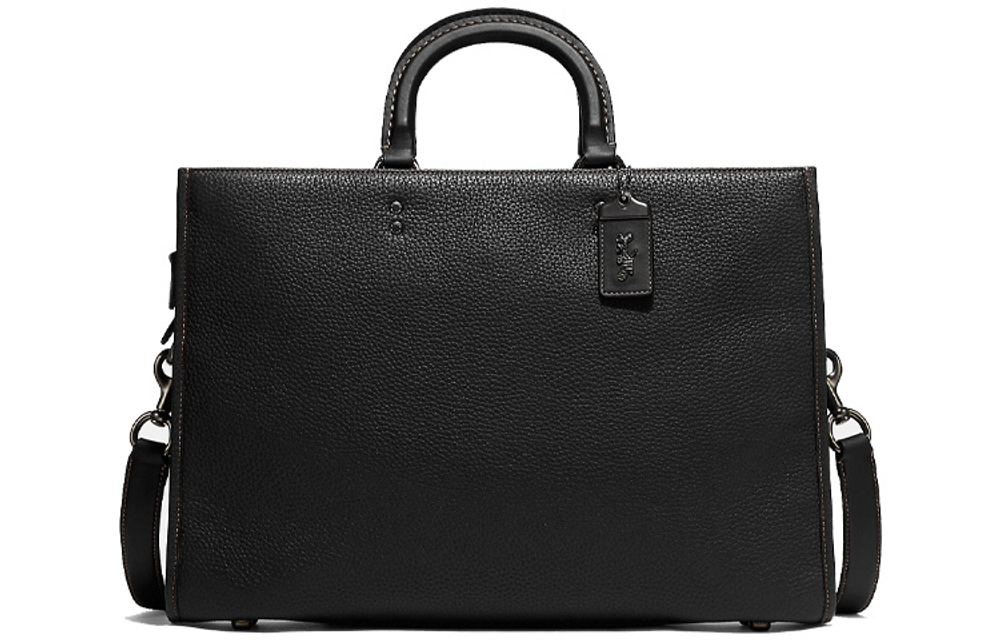 COACH Rogue Leather Briefcase Large Unisex Black