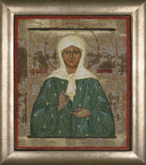 Набор для вышивания нитками Thea Gouverneur, Св., Блаженная Матрона 25х29 см