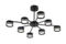 Люстра потолочная Rilon 9490/4+4 BLACK, 8×15 Вт, чёрная