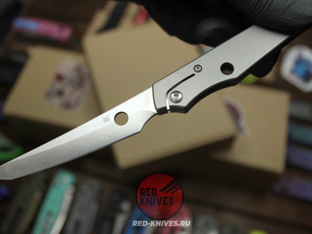 Нож Spyderco COBOL Titanium - рукоять титан, клинок сатин