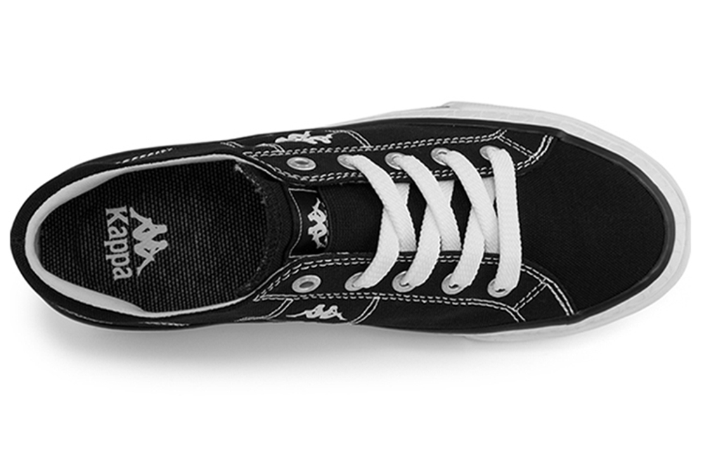 Kappa Slip Resistant Abrasion Resistant Low top Canvas Shoes Unisex Black White