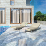 Шезлонг Ideal Patio КОСТА на колесах бежевый - белый каркас