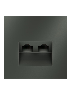 Розетка компьютерная 2-м СП S70 RJ45 + RJ45 кат.6 механизм титан Voltum VLS060206