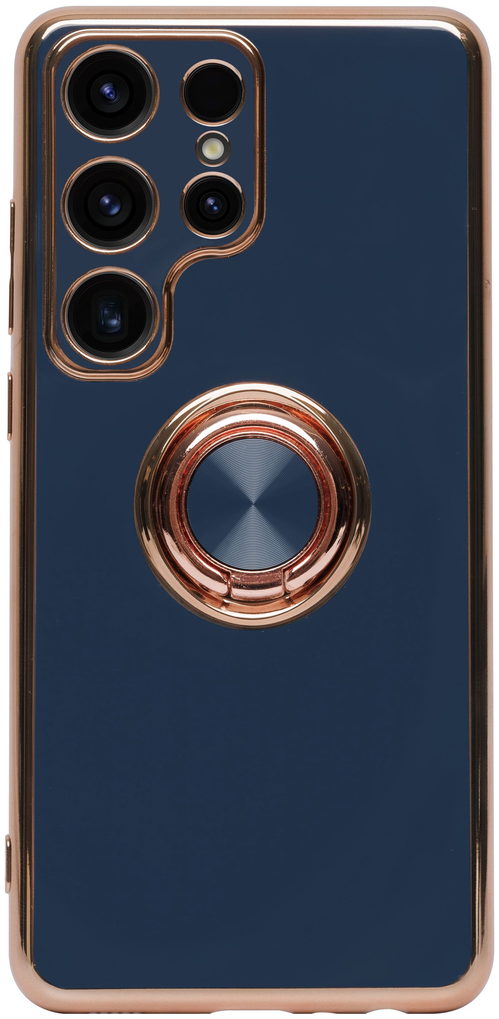 Стильный глянцевый чехол для SAMSUNG GALAXY S23 ULTRA с кольцом-подставкой и бархатной подкладкой