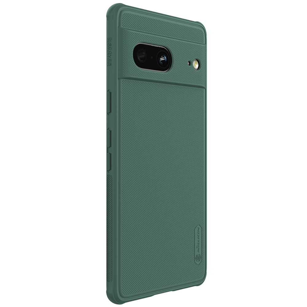 Усиленный двухкомпонентный чехол темно-зеленого цвета от Nillkin для Google Pixel 7, серия Super Frosted Shield Pro