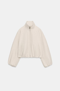 ZARA МЯГКИЙ БОМБЕР, ЭКРЮ