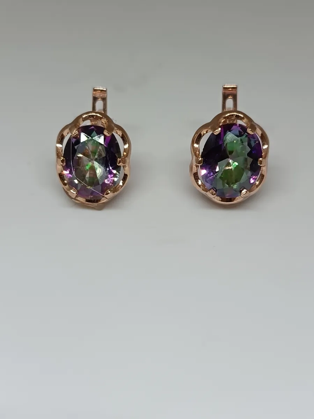 Серьги серебряные с синтетическим кварцем
