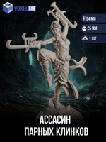 Ассасин Парных Клинков миниатюры для настольных игр РНИ, ДнД