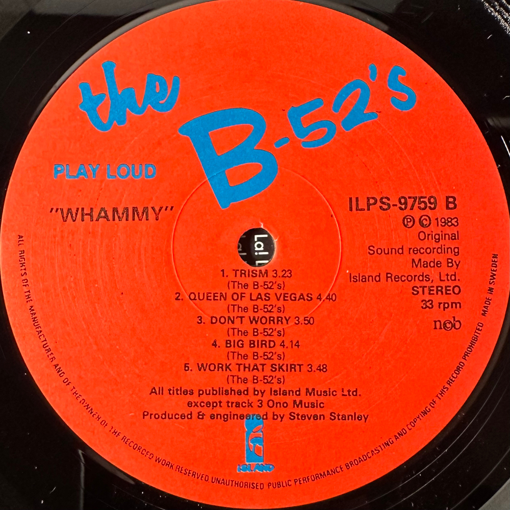 The B-52's ‎– Whammy! (Швеция 1983г.)