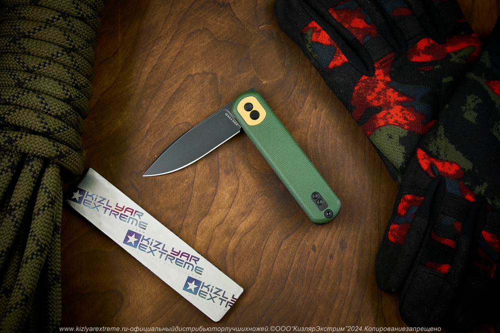 Нож Vosteed Corgi сталь 14C28N Black Stonewash рукоять Green Micarta