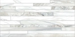 Настенная плитка ALMA Ceramica TWU09MRC017 Mercury 50x24.9 белая / серая глянцевая рельефная под полосы