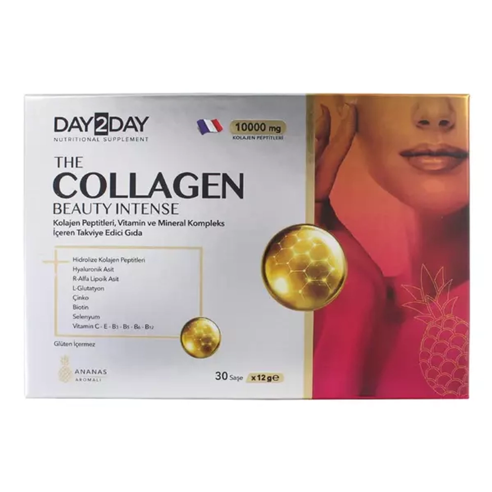 Orzax, Day2Day Collagen Beauty Intense Bovine, Pineapple, 30 Sachets | Intensiv kollagen, ananas, 30 paketcha