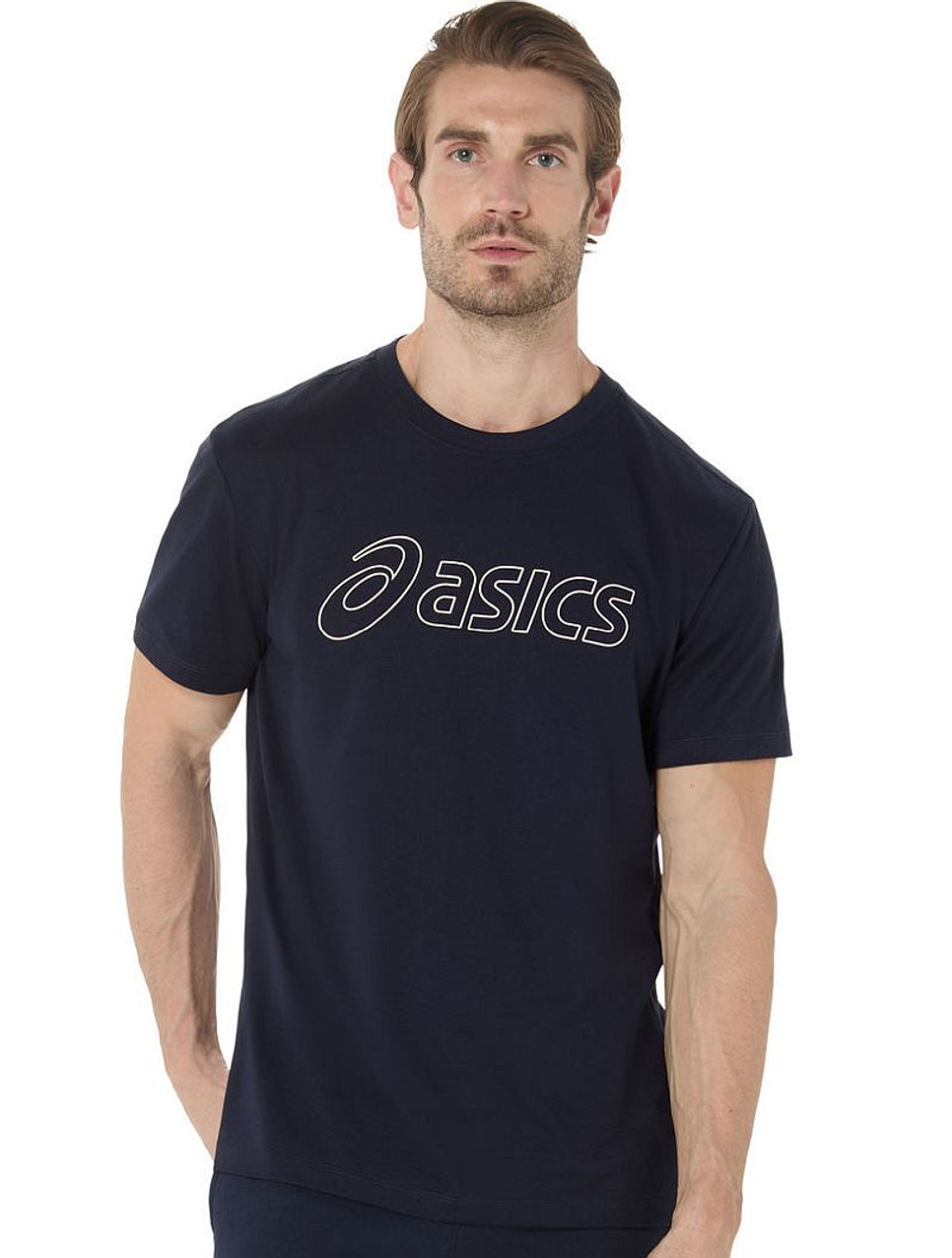 Мужская теннисная футболка Asics Logo Short Sleeve - midnight/birch