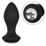 Черная анальная вибропробка 10,75см с кристаллом California Exotic Novelties Power Gem Vibrating Crystal Probe SE-0385-15-3