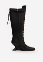boots heel black leather