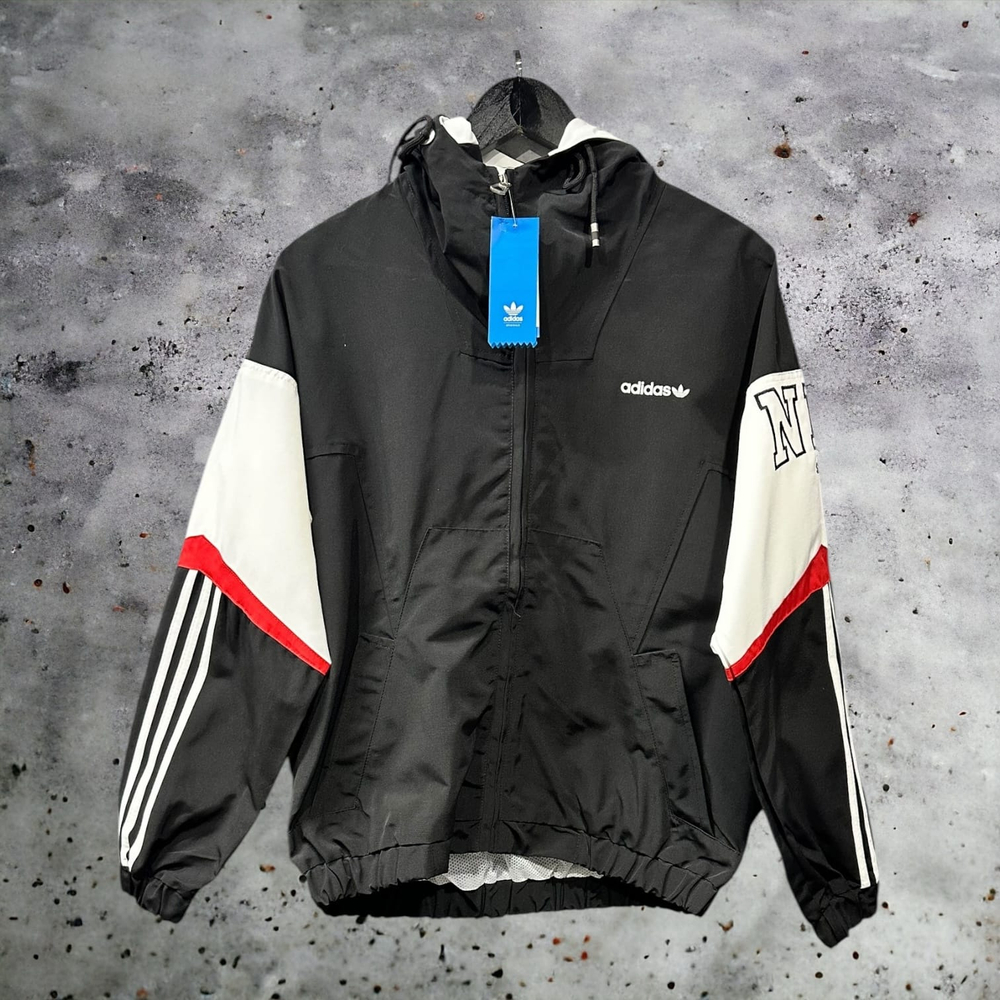 Куртка ветрозащитная Adidas #5 • Черно-белый
