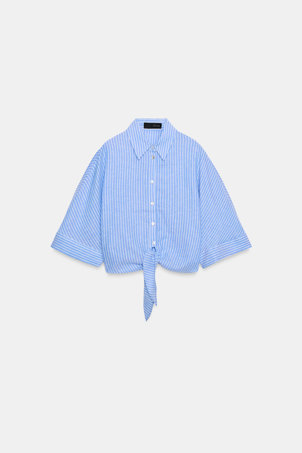 РУБАШКА ИЗ СМЕСОВОГО ЛЬНА С УЗЛОМ — ZARA